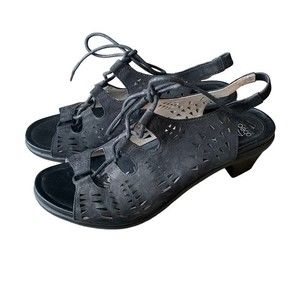 Abeo Goldie Metatarsal Black Nubuck Leather Lace Up Orthodic Heels Sz 8.5